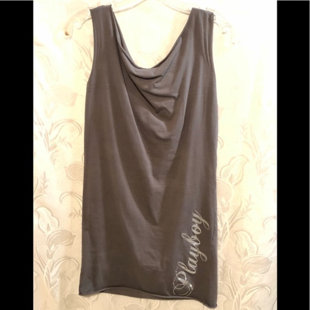 Playboy Tee Shirt Dress Gray